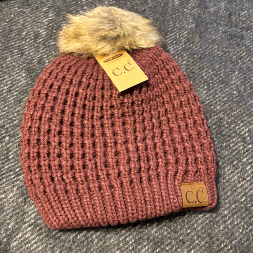 C.C pom Pom beanie Fuzzy Inside Color Monaco NWT